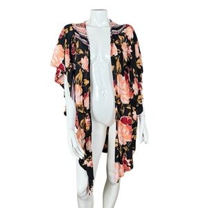 Maurices floral kimono women’s one size open front swim cover-up cardigan
